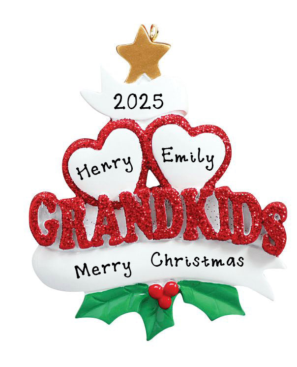 Grandkid Hearts Family Personalized Ornament (Family of 2)