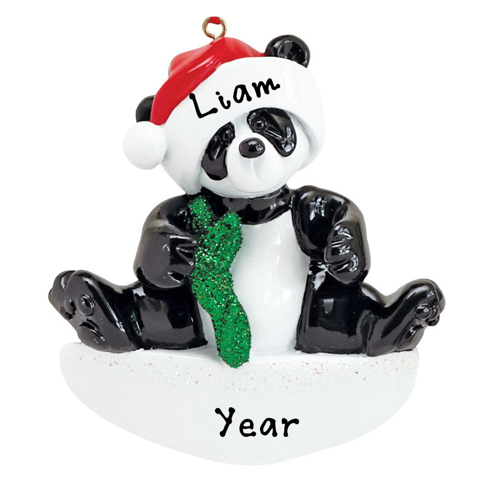 Bamboo Panda Family Personalized Ornament (Single Panda)
