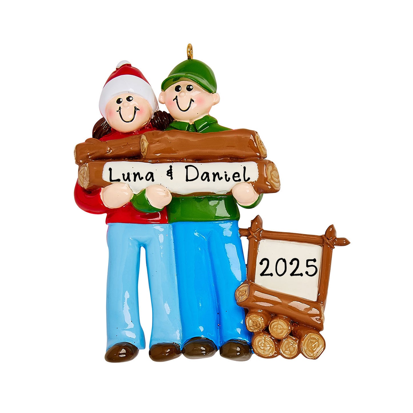 Happy Couple Personalized Ornament (Camping Couple)