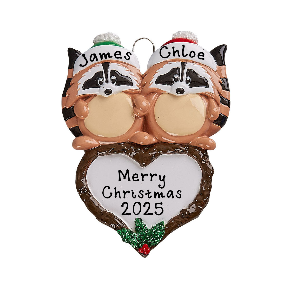 Happy Couple Personalized Ornament (Raccoon Couple)