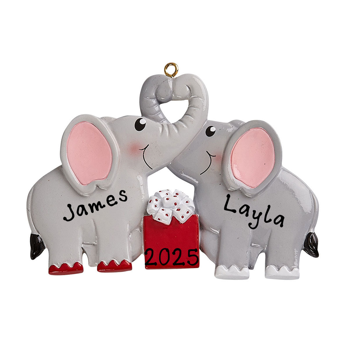 Happy Couple Personalized Ornament (Elephant Couple)