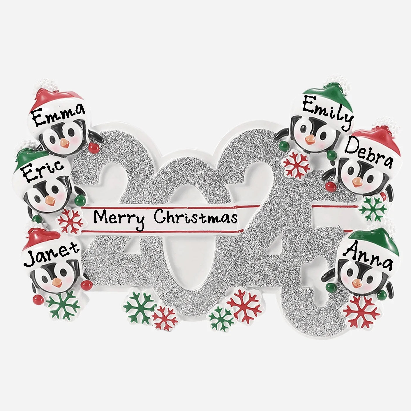Personalized Family Christmas Ornament (Family of 6)