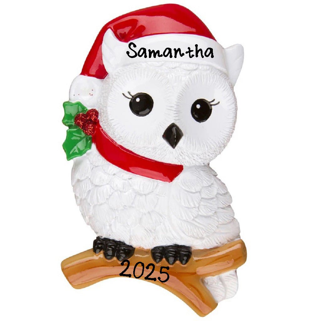 Snowy Owl Personalized Ornament