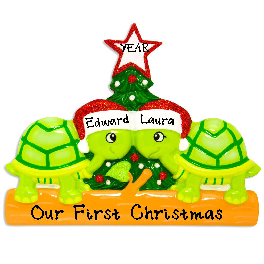 Turtle Family Personalized Ornament (Family of 2)