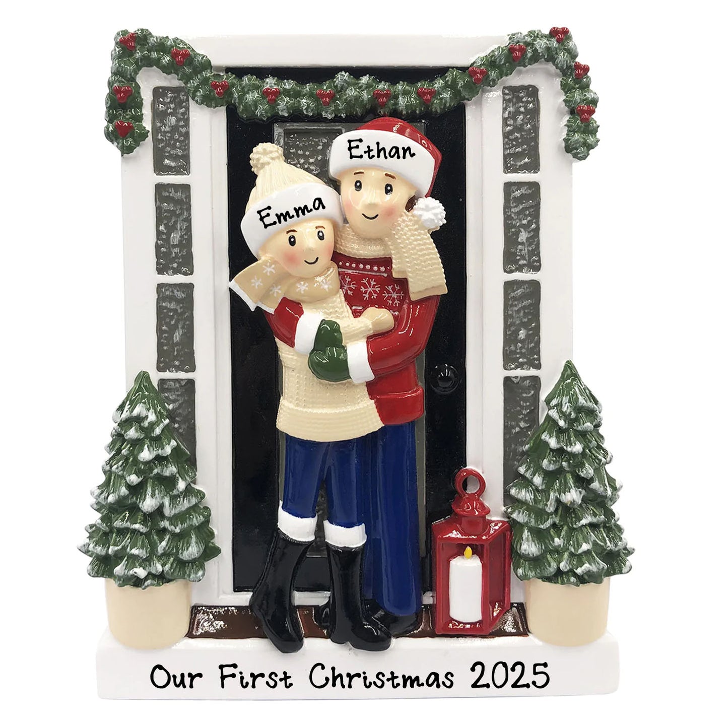 Personalized Christmas Tree Ornament - Farm House Family of 2