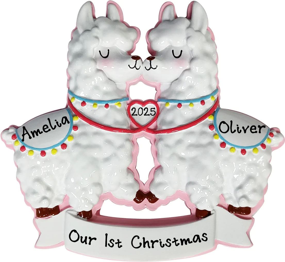 Llama Couple Personalized Christmas Ornament