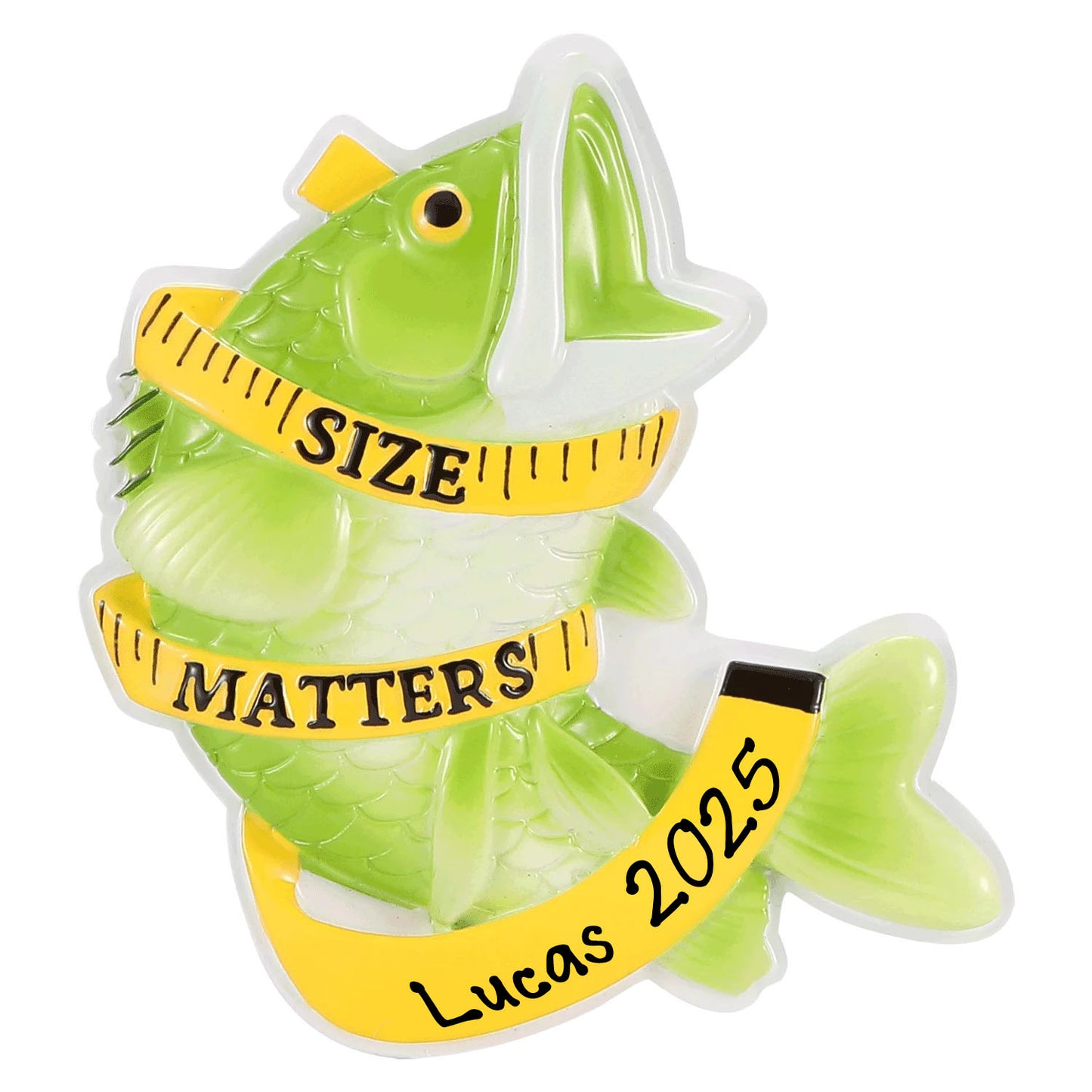 Personalized Fish Size Matters Christmas Ornament