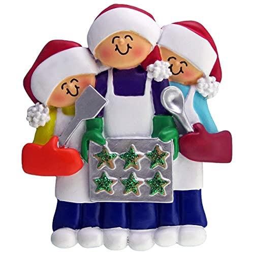Baking Cookies Family Personalized Ornament (Family of 3)