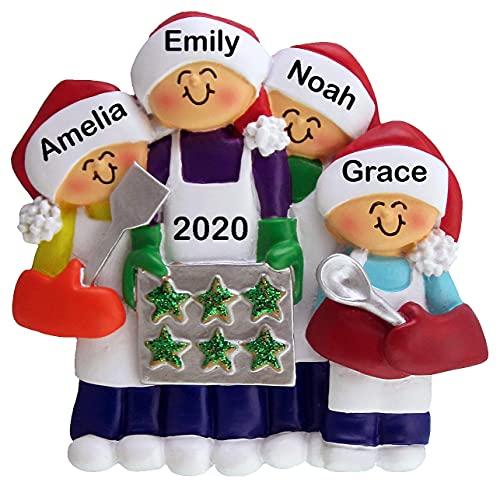 Baking Cookies Family Personalized Ornament (Family of 4)