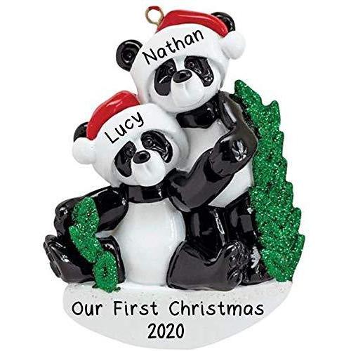 Bamboo Panda Family Personalized Ornament (Family of 2)