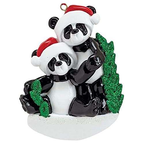 Bamboo Panda Family Personalized Ornament (Family of 2)