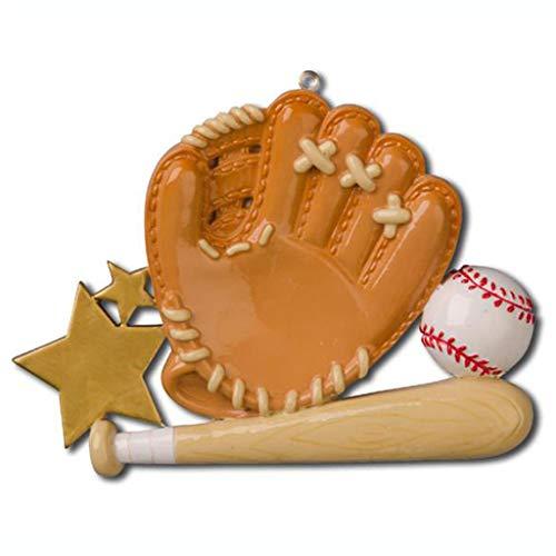 Baseball Glove and Bat Personalized Ornament