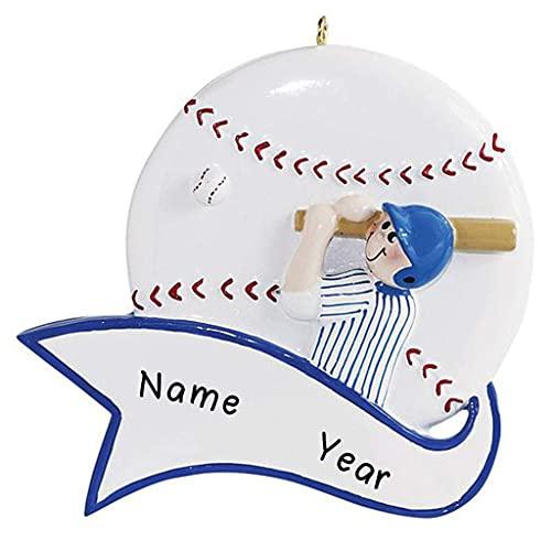 Baseball Hit Boy Personalized Ornament