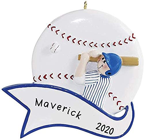 Baseball Hit Boy Personalized Ornament