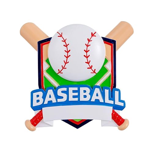Baseball Shield Personalized Christmas Tree Ornament