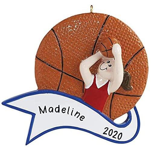 Basketball Personalized Ornament (Basketball/Girl)