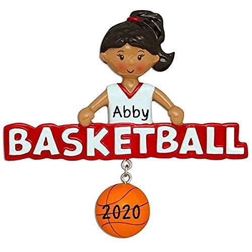 Basketball Personalized Ornament (Basketball Girl African American)