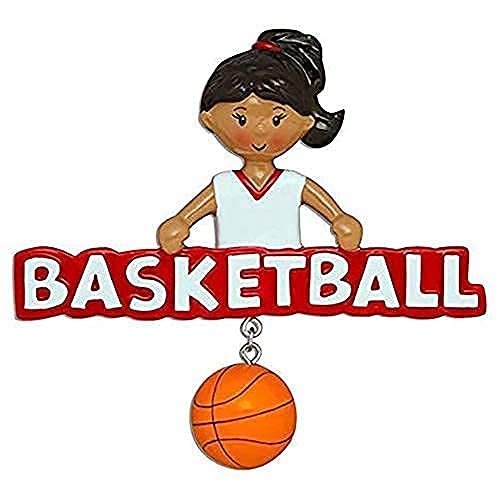 Basketball Personalized Ornament (Basketball Girl African American)