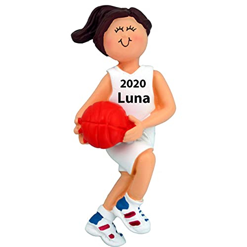 Basketball Personalized Ornament (Female Brown)