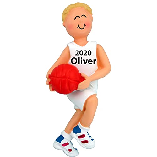 Basketball Personalized Ornament (Male Blonde)