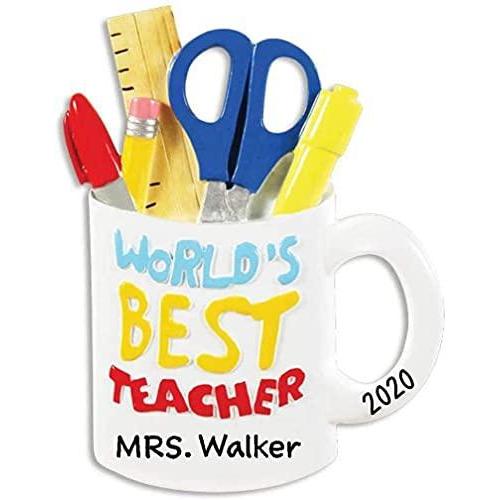 Best Teacher Mug Personalized Ornament