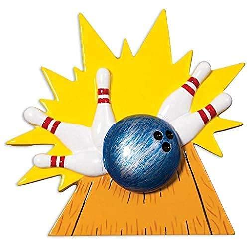 Blue Ball Strike Bowling Personalized Ornament