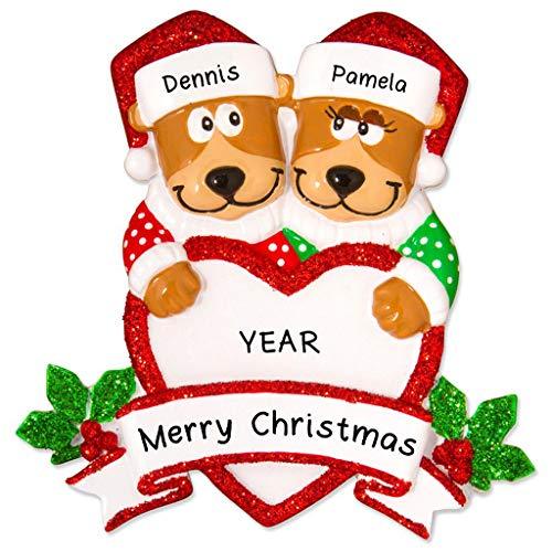Brown Bear Family Personalized Ornament (Family of 2)