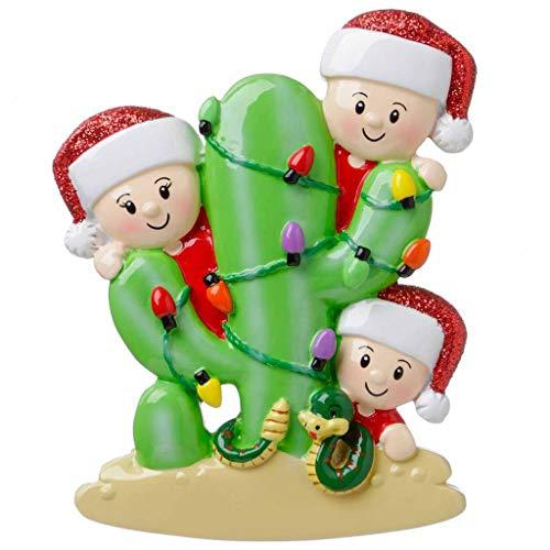 Cactus Family Personalized Ornament (Family of 3)