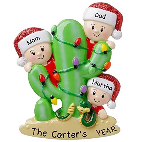 Cactus Family Personalized Ornament (Family of 3)