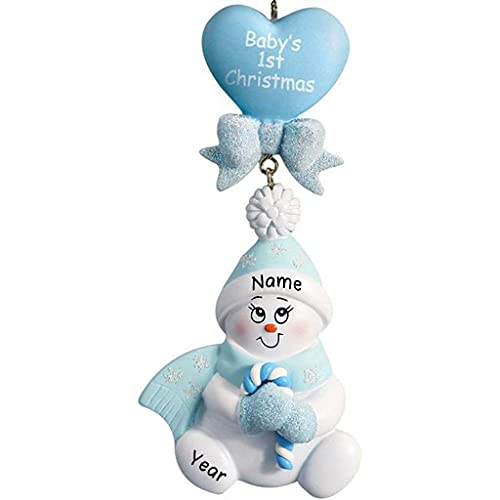 Candy Cane Baby Personalized Ornament (Blue) Default Title