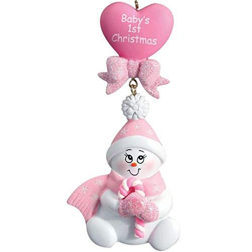 Candy Cane Baby Personalized Ornament (Pink)