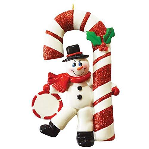 Candy Cane Snowman Ornament