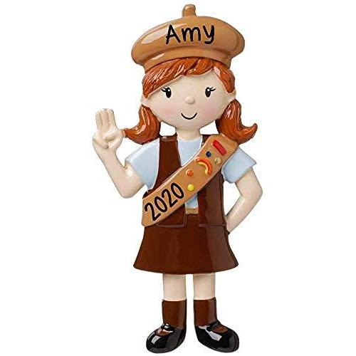 Child - Girls Club - Brown Uniform Personalized Ornament