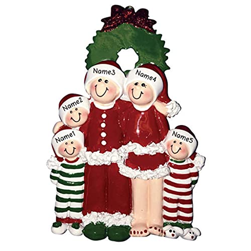Christmas Eve Family Personalized Ornament (Family of 5) Default Title
