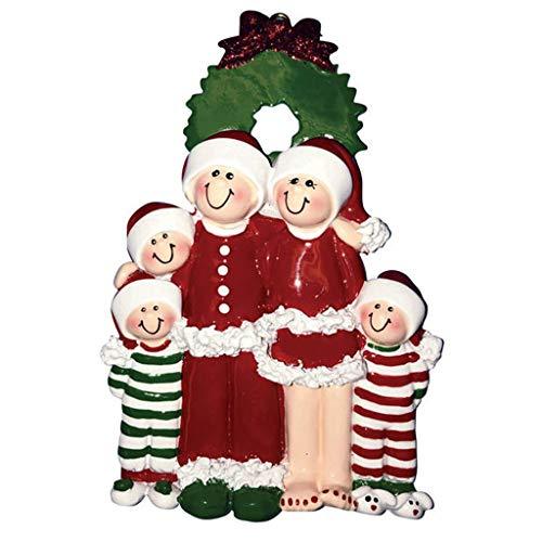 Christmas Eve Family Personalized Ornament (Family of 5)