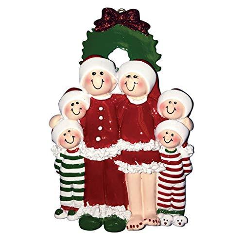 Christmas Eve Family Personalized Ornament (Family of 6)