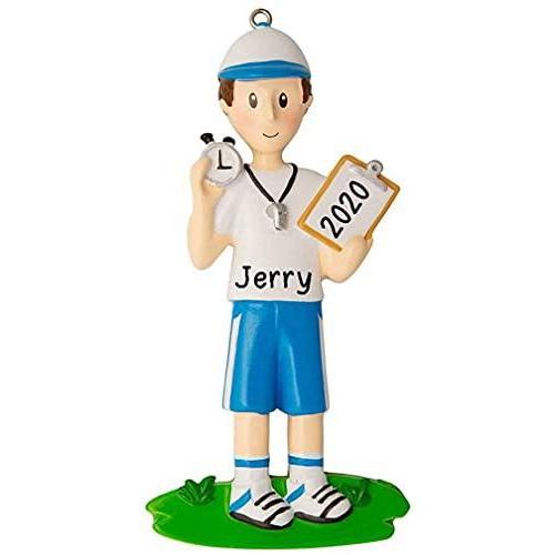 Coach with Whistle and Clipboard Personalized Ornament