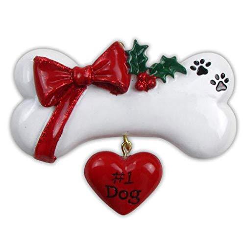 Dog Bone with Bow Personalized Ornament
