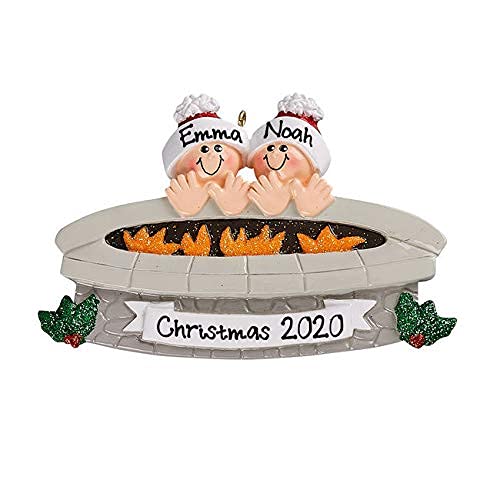 Fire Pit Family Personalized Ornament (Family of 2)