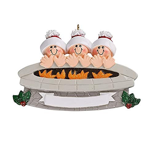 Fire Pit Family Personalized Ornament (Family of 3) Default Title