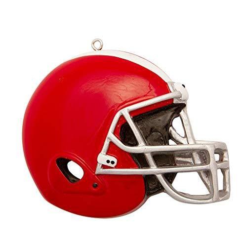 Football Player Personalized Ornament (Football Helmet Red)