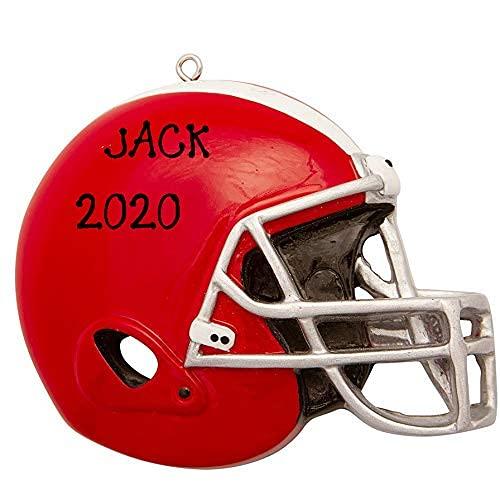 Football Player Personalized Ornament (Football Helmet Red)