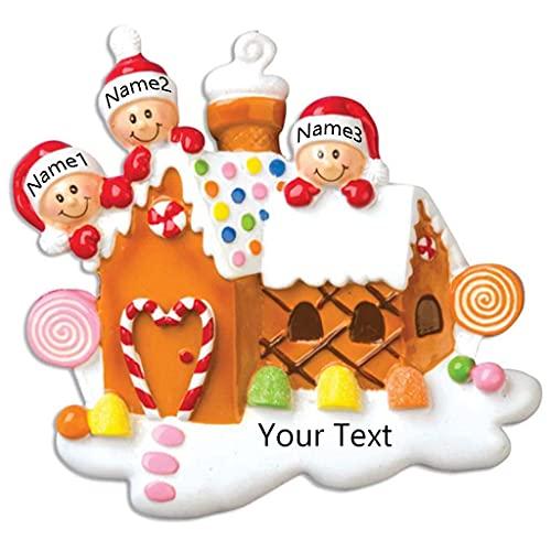 Gingerbread House Family Personalized Ornament (Family of 3) Default Title
