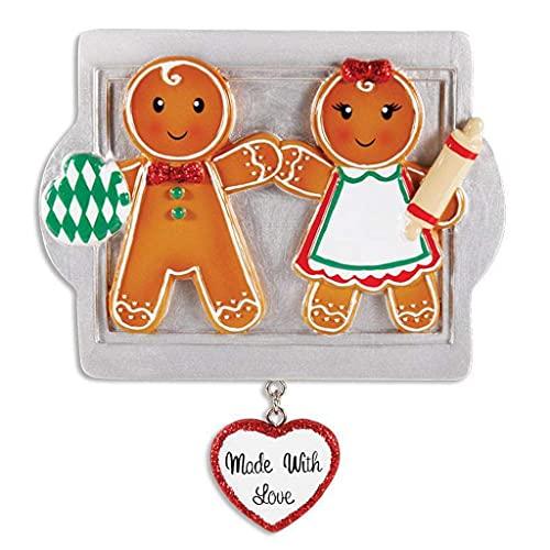 Gingerbread Made with Love Family Personalized Ornament (Family of 2)