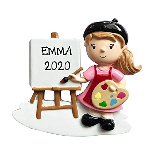 Girl/Boy Artist Palette Personalized Ornament (Girl)
