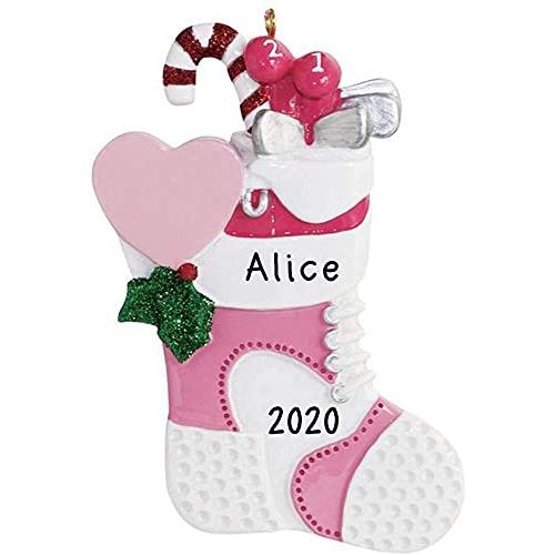 Golf Stocking Personalized Ornament (Woman)