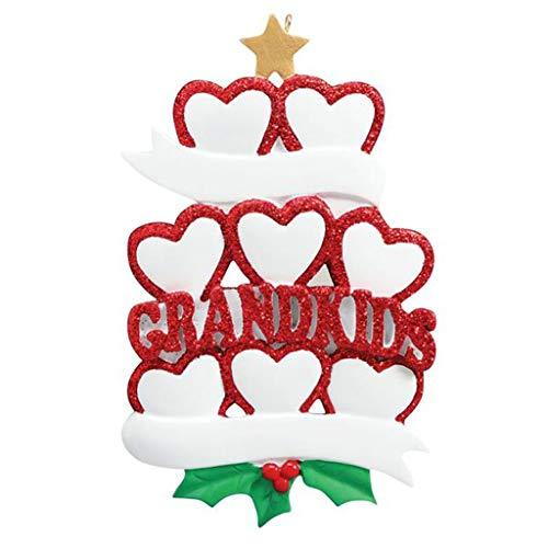 Grandkid Hearts Family Personalized Ornament (Family of 8)