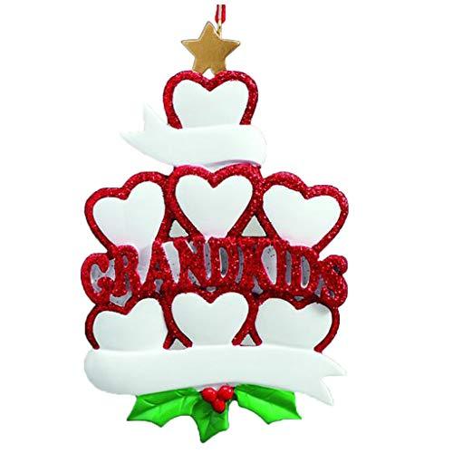 Grandkid Hearts Personalized Ornament (Family of 7)