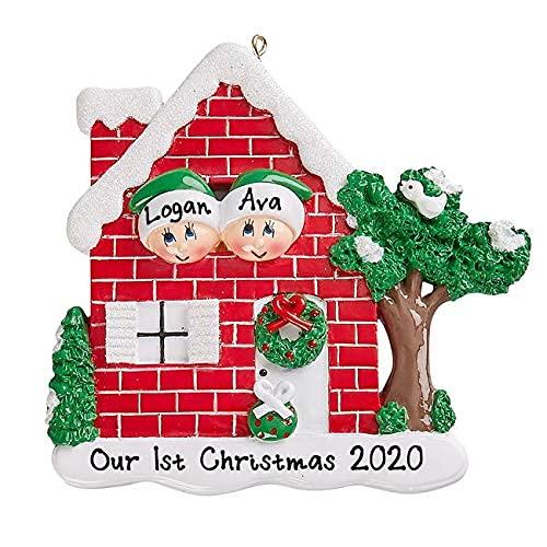 Happy Couple Christmas Tree Personalized Ornament (New Home Couple)