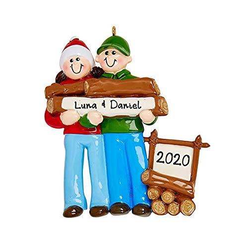Happy Couple Personalized Ornament (Camping Couple)